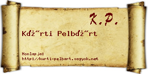 Kürti Pelbárt névjegykártya